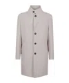 Eleventy Single-breasted Coat With Mandarin Collar And Button Closure In Gray