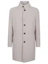 Eleventy Single-breasted Coat With Mandarin Collar And Button Closure In Gray