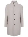 Eleventy Single-breasted Coat With Mandarin Collar And Button Closure In Gray