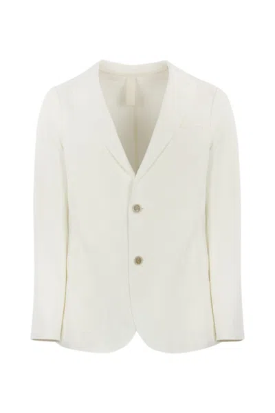 Eleventy Single-breasted Cotton Jacket In White