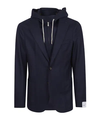 ELEVENTY HOODED SINGLE-BREASTED BLAZER