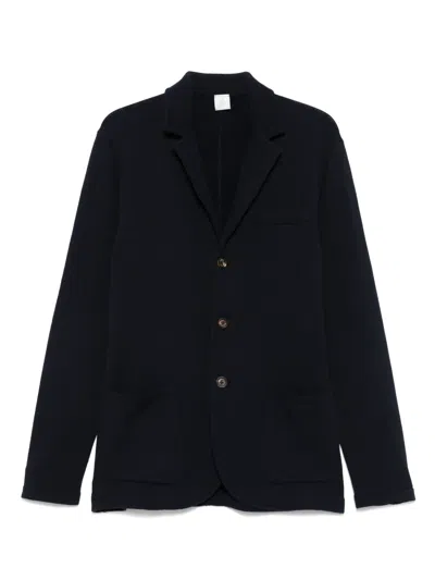 Eleventy Single-breasted Knitted Blazer In Blue