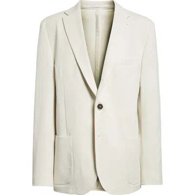 Eleventy Single Breasted Linen & Cotton Sport Coat In Sand
