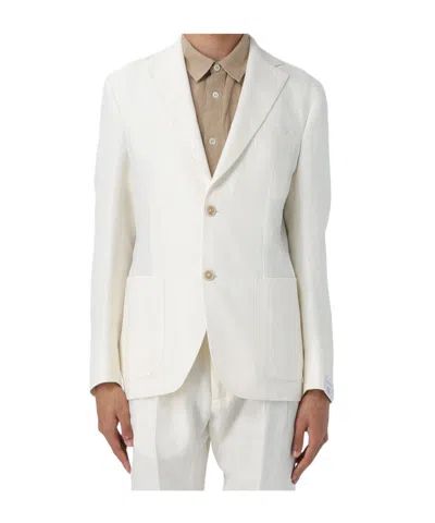 ELEVENTY SINGLE-BREASTED LINEN BLEND SUIT