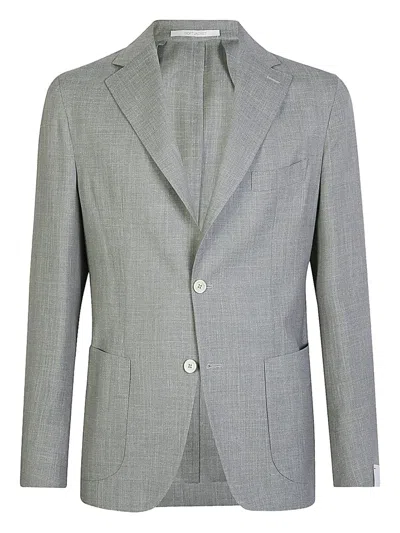 Eleventy Single-breasted Patch-pocket Blazer In Gray