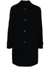 Eleventy Single-breasted Reversible Wool Coat In Blue
