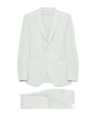 Eleventy Single-breasted Suit In Green