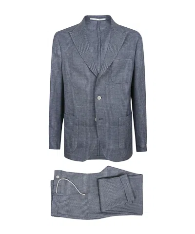 Eleventy Single Breasted Suit In Blue