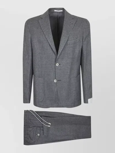 Eleventy Single-breasted Notched-lapel Blazer In Gray