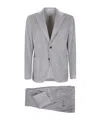 Eleventy Fitted Blazer With Back Vent And Drawstring Waist In Gray