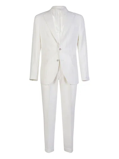 Eleventy Single-breasted Suit In White