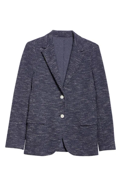 Eleventy Single Breasted Tweed Blazer In Blue