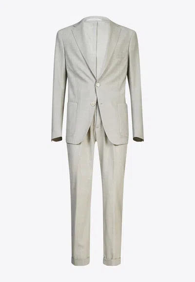 Eleventy Single-breasted Wool Suit In Gray