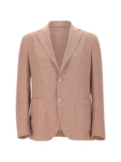 Eleventy Single-breasted Slim-fit Blazer In Brown
