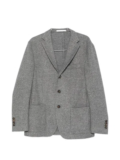 Eleventy Single-breasted Notched-lapel Blazer In Gray