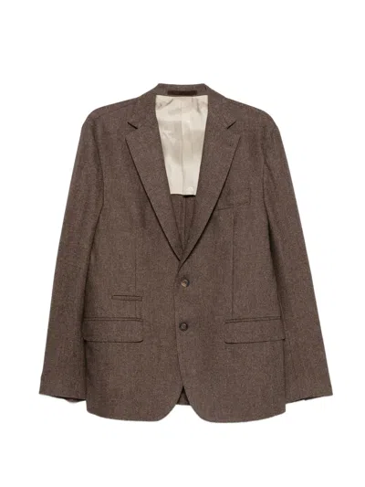 Eleventy Single-breasted Notched-lapel Suit In Brown