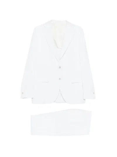Eleventy Single-breasted Pences Suit In White