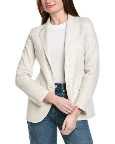 Eleventy Single-breasted Real Cut Wool-blend Blazer In Neutral