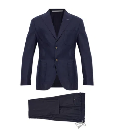 Eleventy Single-breasted Suit And Trousers Two-piece Set In Blue