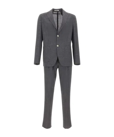 Eleventy Single-breasted Suit Jacket And Trousers Two-piece Set In Gray