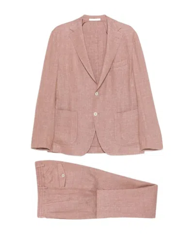 Eleventy Single-breasted Suit In Pink
