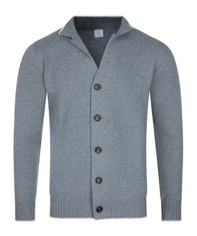 Eleventy Button-up Wool Cardigan In Transparent