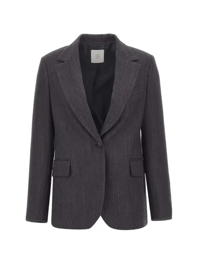 Eleventy Single-breasted Wool-blend Blazer In Multi