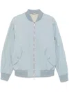 Eleventy Sky Blue Twill Bomber Jacket In Blue