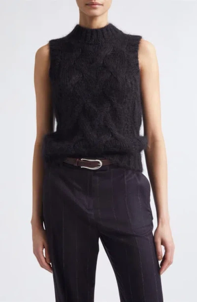 Eleventy Sleeveless Cable Knit Sweater In 177 Amethyst