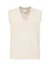 Eleventy Sand Sleeveless V Neck Sweater