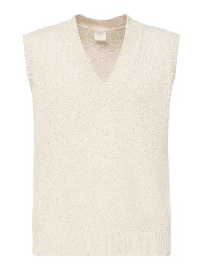 Eleventy Sleeveless Cotton Sweater In Sand