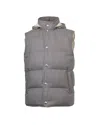 Eleventy Hooded Quilted Gilet In Gray