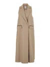 Eleventy Beige Double-breasted Sleeveless Coat In Neutrals