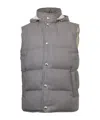 Eleventy Hooded Quilted Gilet In Gray