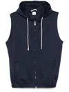 Eleventy Sleeveless Hoodie In Blue