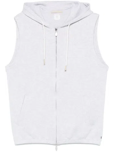 Eleventy Sleeveless Hoodie In Grey