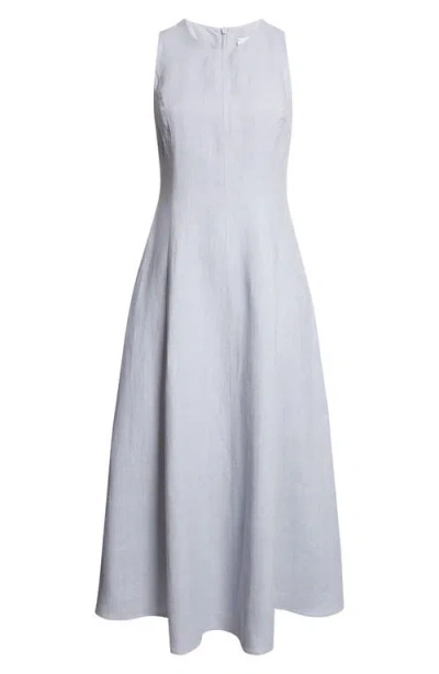 Eleventy Sleeveless Linen Midi Dress In Gray