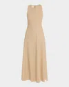 Eleventy Beige Long Sleeveless Dress In Linen Woman In Neutral