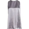 Eleventy Sleeveless Silk Charmeuse Top In Dust And Sand