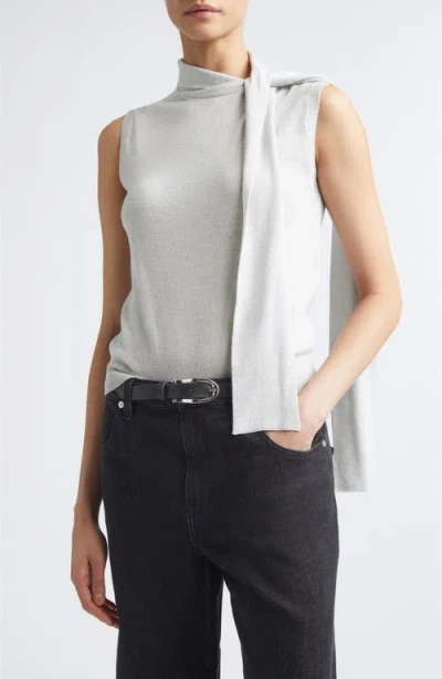 Eleventy Sleeveless Sweater With Scarf In 150 Cream
