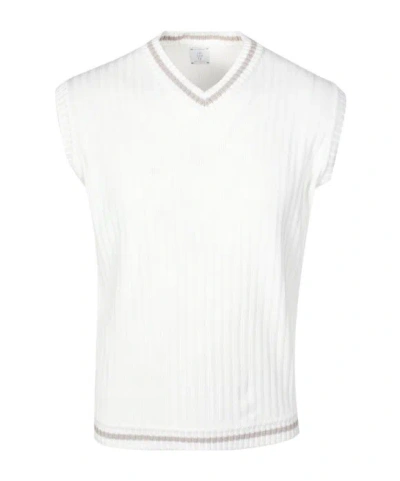 Eleventy Sleeveless Vest In White