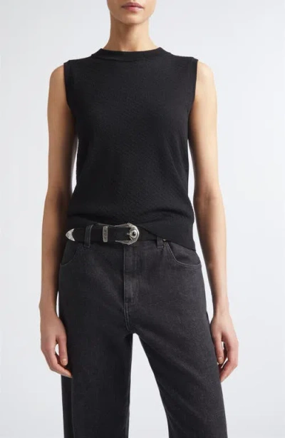 Eleventy Sleeveless Wool Blend Knit Shell In Black