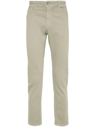 Eleventy Slim-cut Trousers In Green