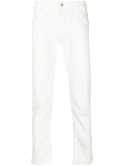 Eleventy Slim-cut Low-rise Jeans In White