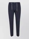 Eleventy Cotton-blend Drawstring Trousers In Blue