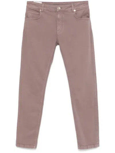 Eleventy Slim-fit Jeans In Purple