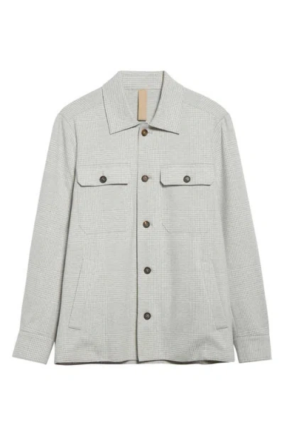 Eleventy Slim Fit Plaid Overshirt In Gray