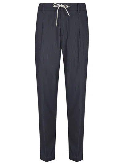 Eleventy Slim-fit Blue Jogger Trousers With Garment-dyed Finish In Black