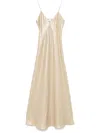 Eleventy Silk Charmeuse Slip Dress In Neutrals