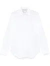 Eleventy Brushed Cotton Blend Button-up Shirt In White